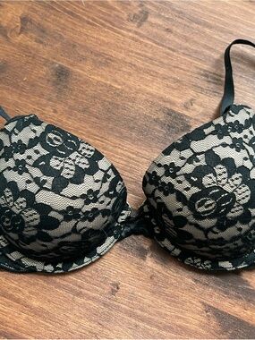 aerie Black Lace Push-Up Bra